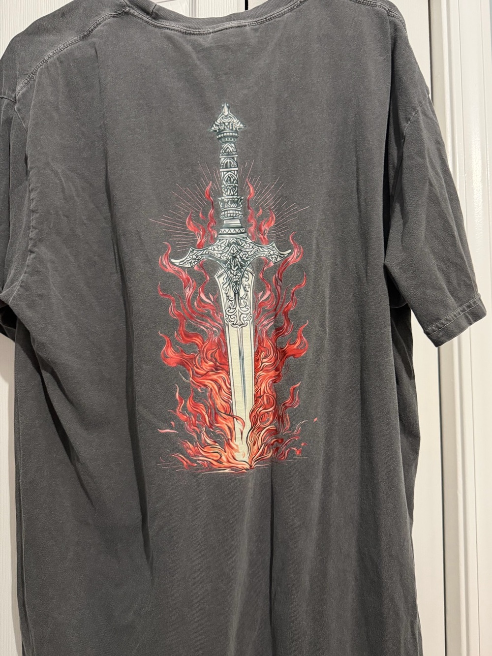 Fireheart Comfort Colors Graphic Tee - Vintage Flame Heart Design - Picture 4 of 5